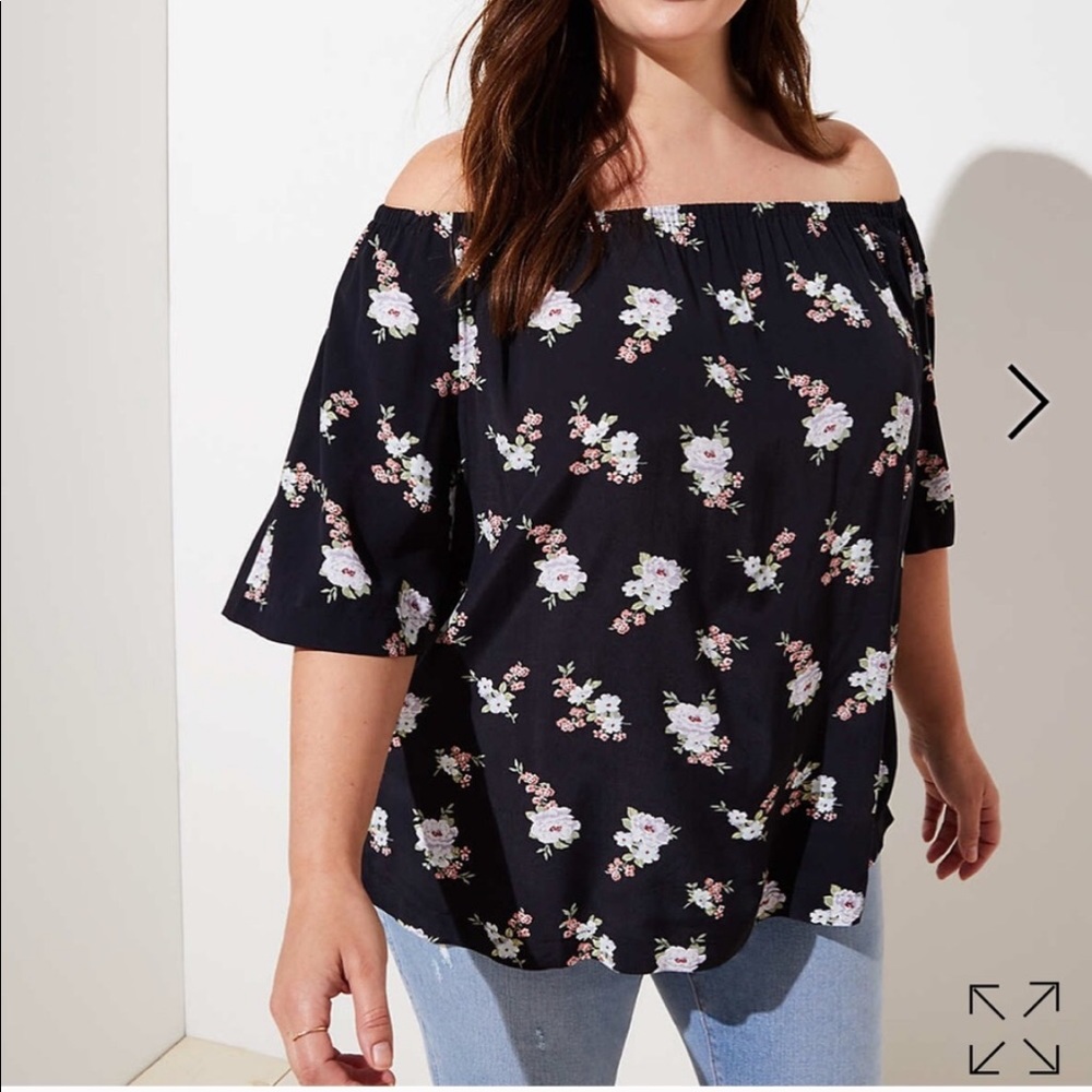 LOFT Plus Floral Off The Shoulder Top - Picture 1 of 6